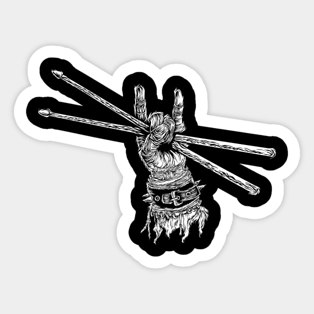 Devil Horns-Drumsticks-Drummer-Rock-Metal-Music Sticker by StabbedHeart